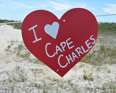 Image of a Love Heart at Cape Charles Beach